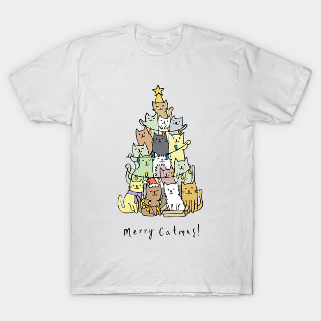 Merry Catmas T-Shirt by stark.shop